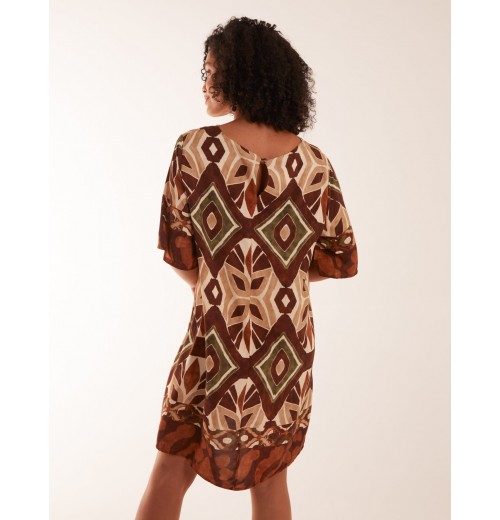 Tribal Print Short Sleeve Dress Tribal Print Short Sleeve Dress