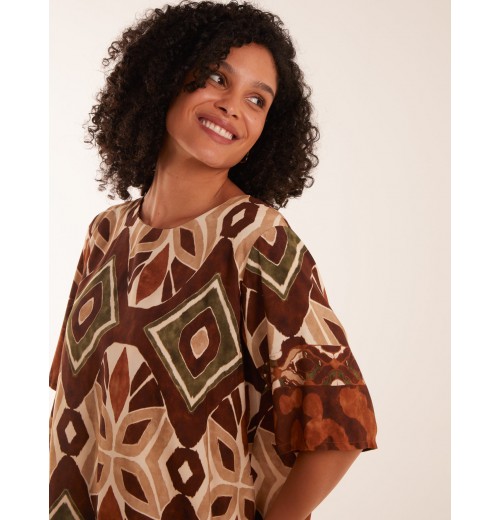 Tribal Print Short Sleeve Dress Tribal Print Short Sleeve Dress