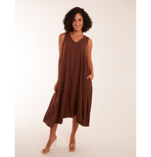 Linen A Line Midi Dress Linen A Line Midi Dress