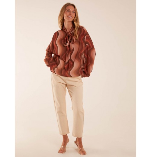 Chiffon Swirl Print Blouse Chiffon Swirl Print Blouse