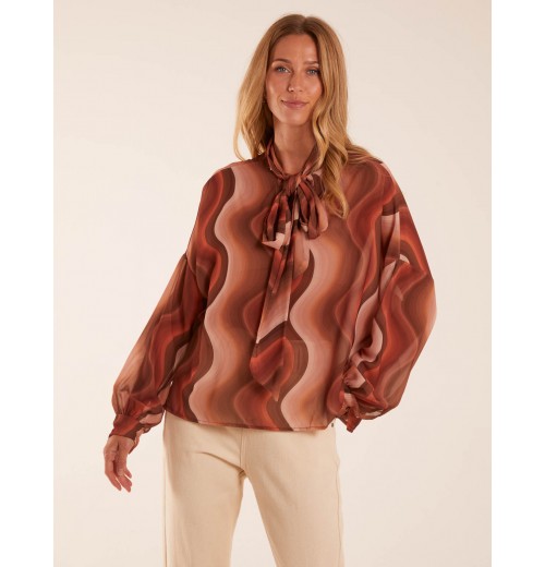Chiffon Swirl Print Blouse Chiffon Swirl Print Blouse
