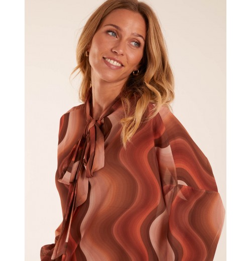 Chiffon Swirl Print Blouse Chiffon Swirl Print Blouse