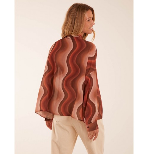 Chiffon Swirl Print Blouse Chiffon Swirl Print Blouse