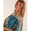 Patchwork Satin Oversized Top Patchwork Satin Oversized Top