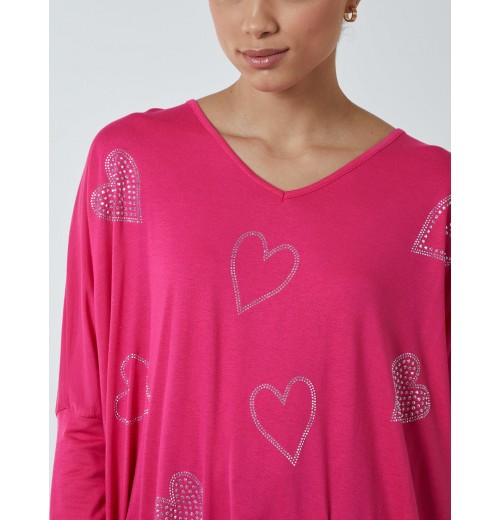 Hotfix Multi Heart Batwing Top Hotfix Multi Heart Batwing Top