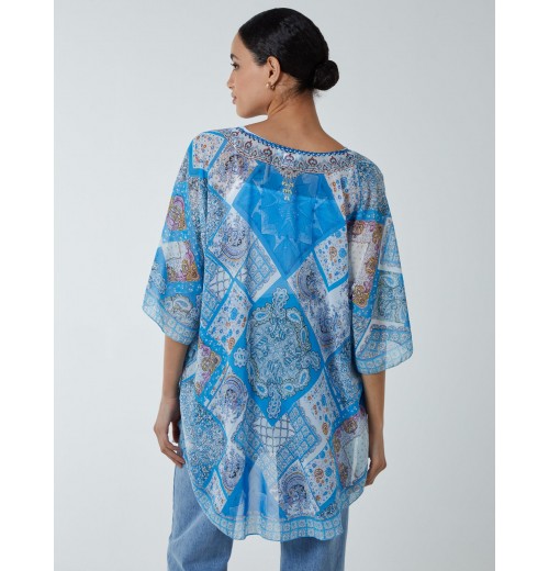 Patchwork Detail Kaftan Top Patchwork Detail Kaftan Top