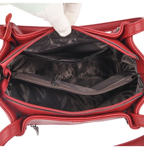Soft Leather Tote Bag With Zipper Soft Leather Tote Bag With Zipper