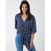 Abstract Spot Tie Front Batwing Top Abstract Spot Tie Front Batwing Top