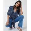 Abstract Spot Tie Front Batwing Top Abstract Spot Tie Front Batwing Top