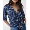 Abstract Spot Tie Front Batwing Top Abstract Spot Tie Front Batwing Top