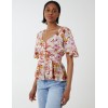 Button Front Batwing Peplum Top Button Front Batwing Peplum Top