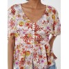 Button Front Batwing Peplum Top Button Front Batwing Peplum Top