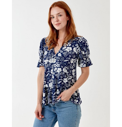 Pure Vanilla Button Front Longline Top Pure Vanilla Button Front Longline Top
