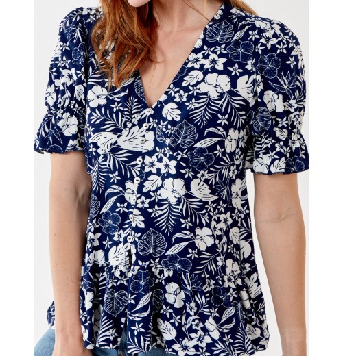 Pure Vanilla Button Front Longline Top Pure Vanilla Button Front Longline Top