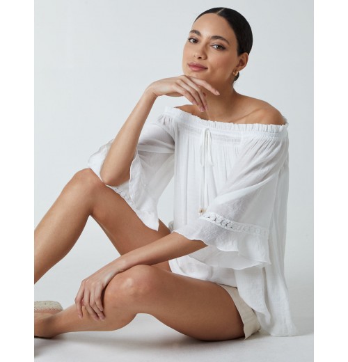 Bardot Tie Front Top Bardot Tie Front Top