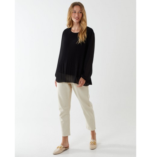Long Sleeve Pleated Top Long Sleeve Pleated Top