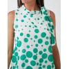 Sleeveless Polka Dot Top With Tie Neck Sleeveless Polka Dot Top With Tie Neck
