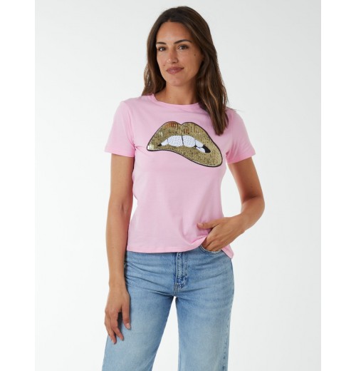 Sequin Lip Bite T-Shirt Sequin Lip Bite T-Shirt