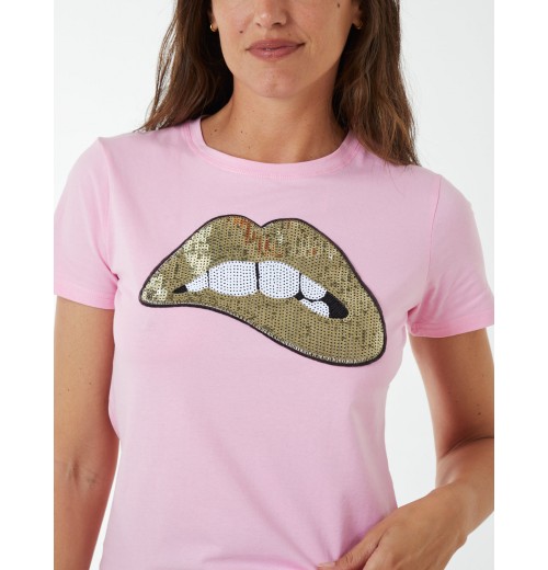 Sequin Lip Bite T-Shirt Sequin Lip Bite T-Shirt
