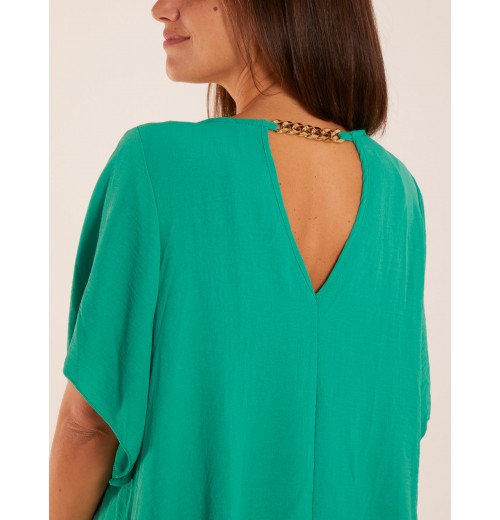 Chain Detail Short Sleeve Blouse Chain Detail Short Sleeve Blouse
