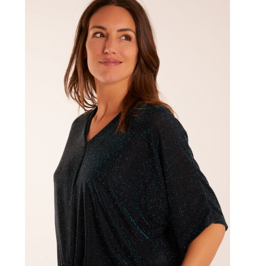Sparkly V Neck Tie Front Top Sparkly V Neck Tie Front Top