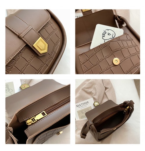 Croc Embossed Crossbody Bag Croc Embossed Crossbody Bag