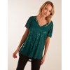 Angel Sleeve V Neck Sequin Top Angel Sleeve V Neck Sequin Top