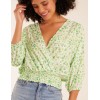 Elasticated Sleeve Wrap Front Elastic Hem Top Elasticated Sleeve Wrap Front Elastic Hem Top