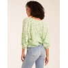 Elasticated Sleeve Wrap Front Elastic Hem Top Elasticated Sleeve Wrap Front Elastic Hem Top
