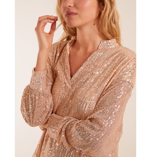 Grandad Collar Sequin Shirt Grandad Collar Sequin Shirt