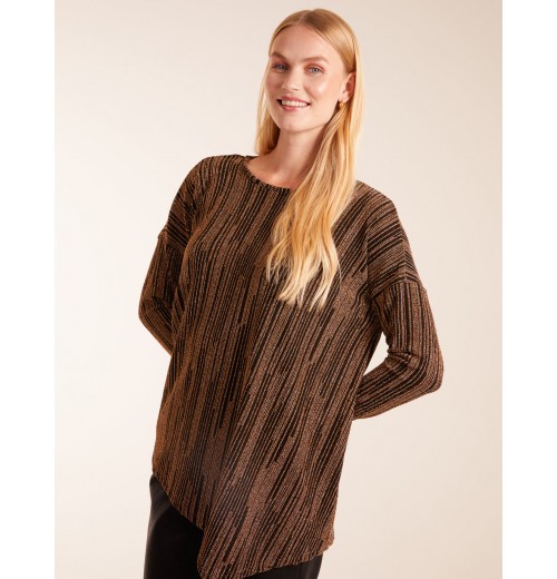 Asymmetric Batwing Lurex Top Asymmetric Batwing Lurex Top