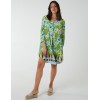 Floral Border Print V Neck Tunic Dress Floral Border Print V Neck Tunic Dress