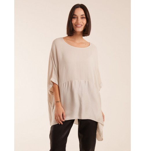 Oversized Satin Hem Top Oversized Satin Hem Top