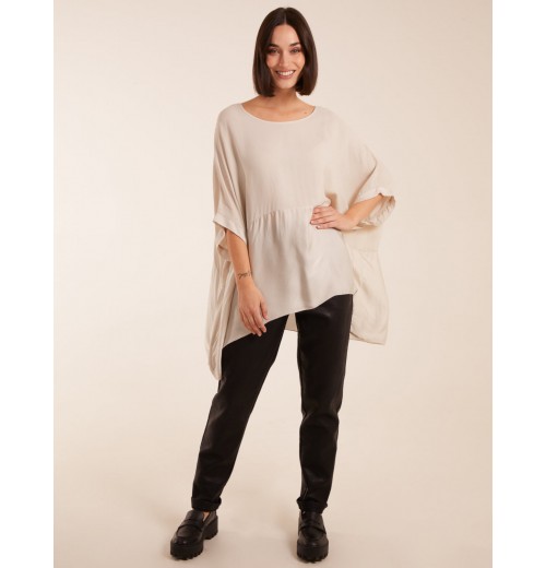 Oversized Satin Hem Top Oversized Satin Hem Top