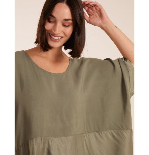 Oversized Satin Hem Top Oversized Satin Hem Top