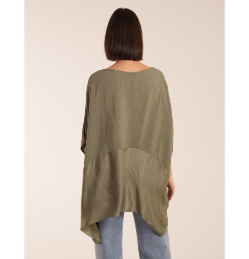 Oversized Satin Hem Top Oversized Satin Hem Top
