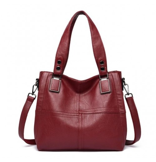 Red Leather Top Zip Tote Purse Red Leather Top Zip Tote Purse