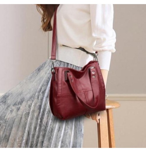 Red Leather Top Zip Tote Purse Red Leather Top Zip Tote Purse