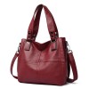 Red Leather Top Zip Tote Purse Red Leather Top Zip Tote Purse