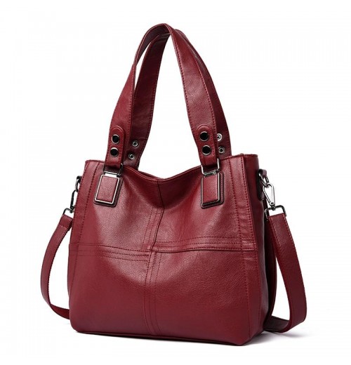 Red Leather Top Zip Tote Purse Red Leather Top Zip Tote Purse