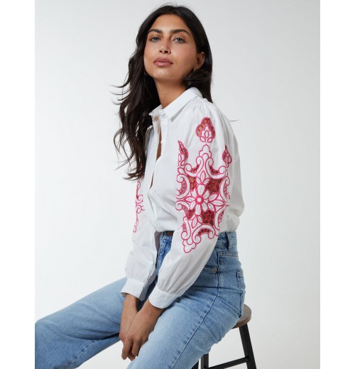 Embroidery Sleeve Cut Out Shirt Embroidery Sleeve Cut Out Shirt